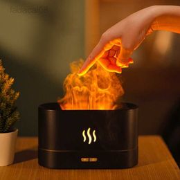 Lights LED Simulation Flame Light USB Atmosphere Night Lamp with 180ML Water Tank Humidifier Aroma Diffuser Decor Bedroom Office HKD230704