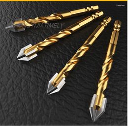 Professional Hand Tool Sets Tile Drill Four-blade Impact Hexagonal Shank Concrete Triangle Glass Hole Punch Woodworking Drilling.