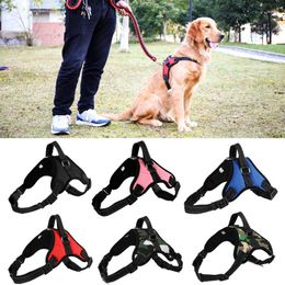 Dog Collars Harness Vest Leash Soft Adjustable Belt Clothes Walk Training Out Collar Hand Strap For Small Medium Large