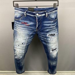 Italian fashion European and American men's casual jeans high-end washed hand polished quality Optimised 518338g