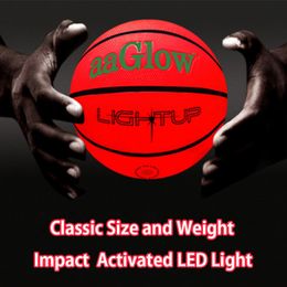 Balls LED Basketball Light Up Bright Streetball Classic Size 7 Luminous Basketball Glowing for Birthday Gift 230703