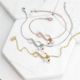 Charm Bracelets Crystal Infinity Love Pearl Letter & Bangles 26 Alphabet Leaf Initial Bracelet Couple Jewellery Gift