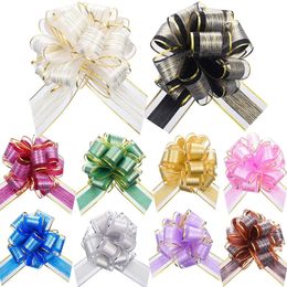 Other Event Party Supplies 20pcs Pull Flower Wedding Decoration Snow Gauze Ribbon Bow Hand Pull Flower Ribbon Holiday Gift Decoration Packaging Wicca Decor 230704