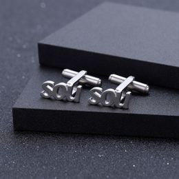 Pins Brooches Customise Any Word One Pairs Men Cufflinks High Quality Married Custom Name And Date Personalised Wedding 230704