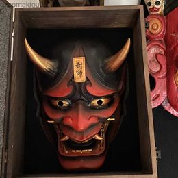 Samurai Uncle Oni Latex Mask Mascaras Halloween Cosplay Props Horror Theme Decoration Toys for Adult Masque L230704