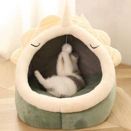 Cat Beds Cushion Kennel Cave Small Dog Puppy Winter Half-Enclosed For Kitten Supplies Bed