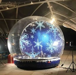 2m/3m/4m Inflatable Snow Globe For Christmas Decorations Bubble Photo Booth Dome Tent Replaceable background