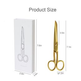 Office Scissors 7inch Golden Silver Scissors Pen Holder Cutter Tailor Fabric Paper Cutting Tools Craft Shear Workplace Office Student Stationery 230703