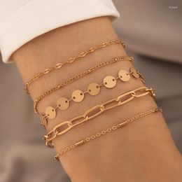 Link Bracelets Fashion Simple With Wafer Chain Minority Design Sense Of Personality Geometric Street Po Ladies Temperament Bracelet