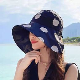 Wide Brim Hats Bucket Women s Hat Korean Style Summer Internet Celebrity Outdoor Big Sun Protection Shade Vinyl Empty 230704