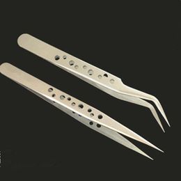 Eyelash High Quality Precision Curved Straight Clip Tweezers Anti-Static False Eyelash Tweezers Tool fast shipping F1117 Bgrqa