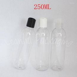 Storage Bottles 250ML Transparent Round Shoulder Plastic 250CC Empty Cosmetic Container Lotion / Toner Sub-bottling ( 25 PC/Lot )