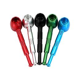 Portable Metal Smoking Pipes Aluminium Alloy Mini Hand Pipe Multi-Color Smoke Tube Tobacco Herb Cigarette Holder Smoke Accessories Tools