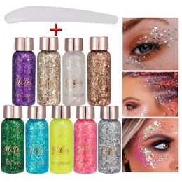 Body Glitter Eye Glitter Nail Hair Body Face Shimmer Gel DIY Diamond Flash Loose Sequins Gel Cream Art Sticker Makeup Decor Party Festival 230703