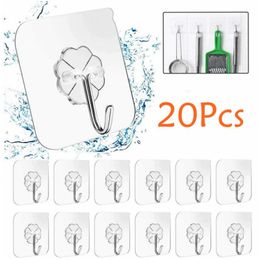 Frame 5/10/20pcs Transparent Strong Self Adhesive Door Wall Hangers Hooks Suction Heavy Load Rack Cup Sucker for Kitchen Bathroom