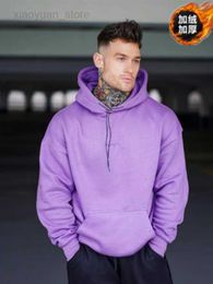 Men's Hoodies New Men Gym Clothing Casual Thick Brushed Hoodie Cotton Sweatshirt Fitness Workout Pullover Sports Winter Fashion Hooded Tops HKD230704