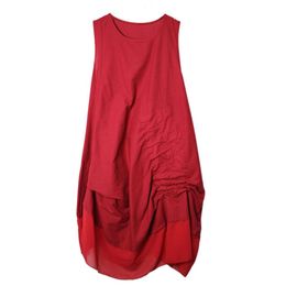 Dresses 2022 Hot Summer Big Size Sex Oneck Women's Dress Patchwork Famale Women's Clothing Sleeveless Girls Long Kneelength