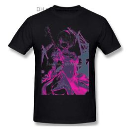 Men's T-Shirts High Quality ONeck 100 Cotton Neon 2B Tshirt NieR Automata Sleeve Short Anime Men Tee Streetwear Harajuku Z230706