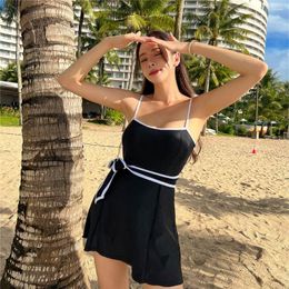 Women's Swimwear Slim One Piece Sexy Bikini Skirt Korean Spring Beach Surfing Black Triangle