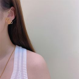 Luxuyr Designer Earrings Geometric Stud Fashion Hoop Earring Exquisite Gold Eardrop Fashion Jewelry Set 18K Gold Plated Ear Pendant
