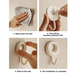 Hooks 4Pcs Convenient Coat Hook Waterproof Bag Easy To Install Strong Adhesive Wall Organization