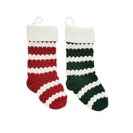 Christmas Decorations Christmas Knitted Stocking Gift Bags Personalized Xmas Hanging Pendant Socks Q269