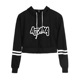 Women's Two Piece Pants Singer Aitana Ocana Crop Top Hoodie for Girls Harajuku Cropped Sweatshirt Streetwear Hip Hop Long Sleeve Pullover Tops Sudaderas 230703