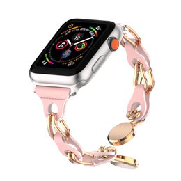 Magnetic Buckle Real Leather Strap for Apple Watch iWatch Series 7 6 2 3 4 5 SE Ultra 49MM 38MM 42MM 40MM 44MM 41mm 45mm Xiaomi 8 Bands