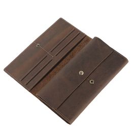 Leather Wallets for Men Bifold Wallet Long Design Minimalist Wallet for Men