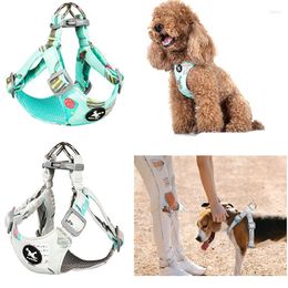 Dog Collars Adjustable Harness Collar Pet Accessories Supplies Breathable Mesh Vest Leash For Small Dogs Puppy Outdoor Training Tools