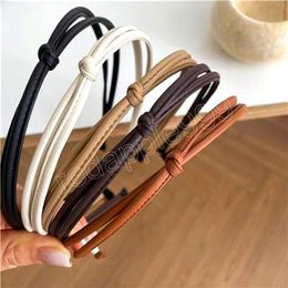 Korean Vintage Knotted Thin Headband Solid Color Headwear Simple Elegant Temperament Hairband Hair Hoop Fashion Hair Accessories