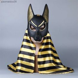 Egyptian Anubis Cosplay Face Mask Wolf Head al Animal Masquerade Props Party Halloween Fancy Dress Ball L230704