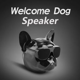Fashion Mini Bluetooth Bulldog Speaker with Wireless Portable Stereo Support Bluetooth TF Card FM Radio Personalized Cool Speakers for Phone, Computer, Tablet