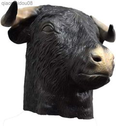 Latex Bull Mask Animal Head Full Head Halloween Party Costumes Fancy Dress Carnival Party Latex Masks L230704