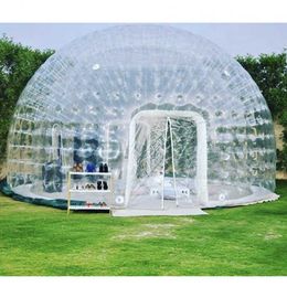 3m-6m Outdoor Airtight Transparent Inflatable Dome Tent Crystle Bubble House Clear Igloo Lawn Event Marquee For Camping