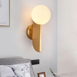 Wall Lamps Nordic Gold Decor Glass Ball Lamp Sconces Lights For Home Bedroom Lighting Modern Mirror Vanity Light Bathroom Fixture