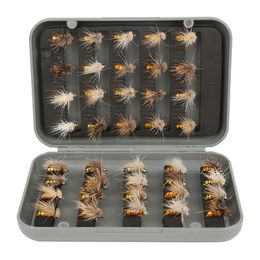 Baits Lures 40pc Box Fly Fishing Lure Bait Trout with Hook Assorted Flies Kit Nymph Dry Wet flies Insect 230704