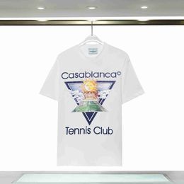 Mens TShirts Casablanc shirt 23ss Designer T shirts print mens casual shirt womens loose silk casablacncas shirt short sleeves luxury Tshirt high qualit J230704