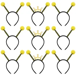 Bandanas Hair Hoops Accessories Kids Bee Antenna Headband Adult Halloween Costumes Boppers Pom Yellow Pieces Women