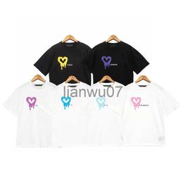 Men's T-Shirts designer mens t shirt spray love heart print shortsleeved t shirt fashion angels women graphic tees J230704