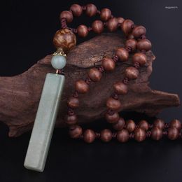 Pendant Necklaces Nature Stone Aventurine Quartz Square Nepal Jewelry Ethnic Necklace Vintage Green Handmade