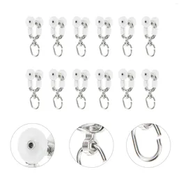 Hangers 12 Pcs Curtain Track Pulley Sliding Wheel Supply Plastic Hook Roller Rail Stainless Steel