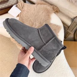 Classic Women Boot Mini Half Snow Boot Winter Full fur furry Satin Ankle Boots