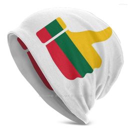 Berets Flag Thumb Of Lithuania Knit Beanie Hat Men'S Winter Skullies & Beanies