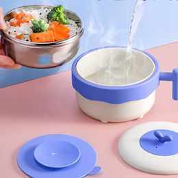 Cups Dishes Utensils Kids Warm Tableware Food Warming Bowl Injection Water Insulation Cup Children Eating Stainless Steel 230703