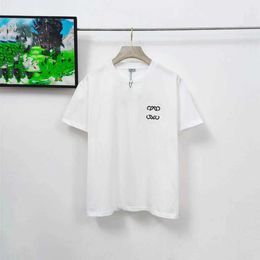 Lowe Best-quality loeweess Lowes Loweely Embroidery Short Mens Summer T-shirts Sleeve New Round Neck Loose and Simple Versatile Fashion Brand Womens T-shirt