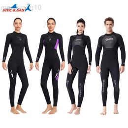 Wetsuits Drysuits 3MM Neoprene Wetsuit Thickened Men's And Women's Surfing Scuba Diving One-piece Equipment Fishing Diving Clothing Equipment HKD230704