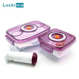 Knitting Food Vacuum Storage Box Kitchen Sealer Container with Free Vacuum Pump Home Office Organiser Freshkeeping Sealing Lunch Box