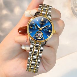 Women s Watches Luxury Original Brand Watch for Women Waterproof Diamond Automatic Skeleton Mechanical Ladies Dress Wristwatch Bracelet Gift Set 230703