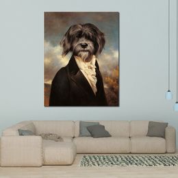 Dog Portrait Oil Paintings Gavroche Canvas Art High Quality Hand Painted for New House Wall Decor